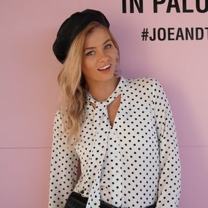 white polka dot shirt
